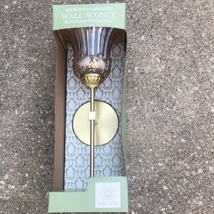 Karma Home Amber Glass & Gold LED Wall Sconce